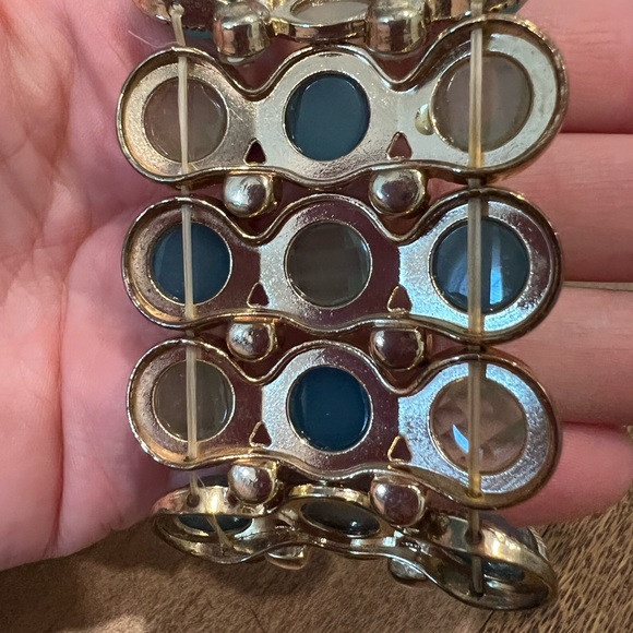 Classic Stretch Gold, Green & Blue Bracelet - Picture 4 of 6